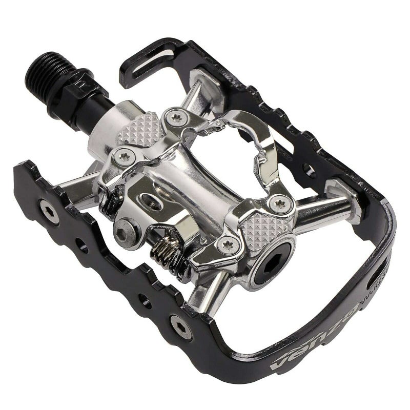 Venzo MultiUse Compatible with Shimano SPD Mountain Bike Bicycle Sealed Clipless Pedals Dual Platform MultiPurpose Great for Touring Road Trekking Bikes
