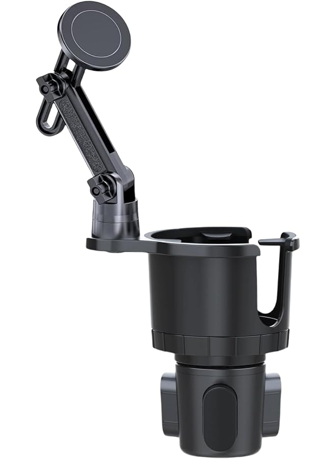KASTWAVE Magnetic Car Cup Holder With Expandable Adjustable Base - Universal Drink Holder & Phone Stand For All Smartphones And Most Bottles, Stable, Hands-Free Car Mount For Easy Access - Image 1