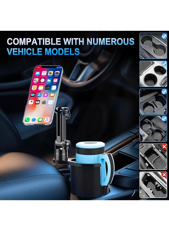 KASTWAVE Magnetic Car Cup Holder With Expandable Adjustable Base - Universal Drink Holder & Phone Stand For All Smartphones And Most Bottles, Stable, Hands-Free Car Mount For Easy Access - Image 2