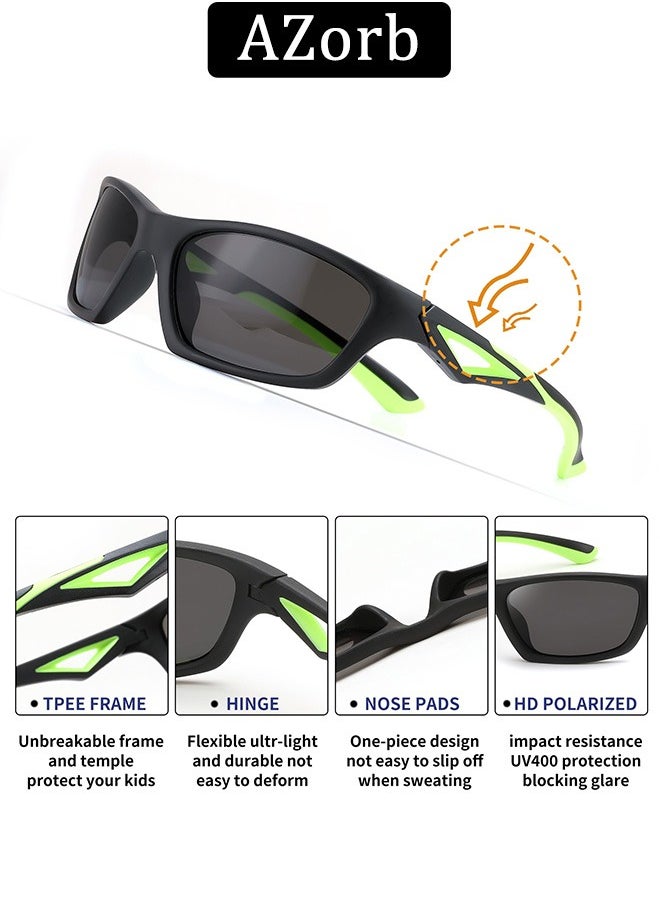AZorb Polarized Kids Sunglasses Sports TR90 Silicone Soft Frame Sun Glassess for Children Sunglass Boys Girls Teens Eye Glassess 3-12 Years UV Protection Cycling Baseball Shades  - Image 5