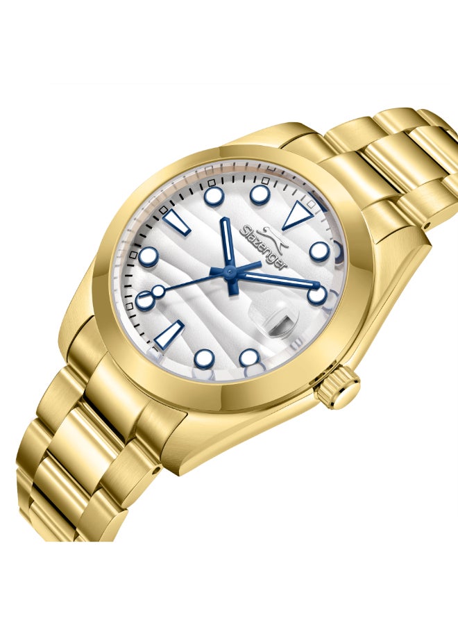 سلازنجر ساعة يد رجالية معدنية بعقارب - Image 2