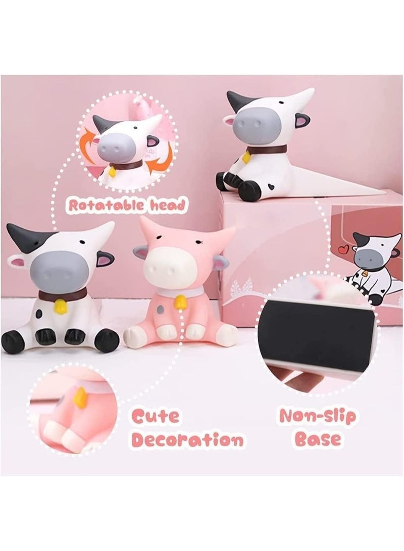 Cute Cow Door Stopper for Kids Room, Non-Slip Silicone Door Stop Wall Protector, Animal Shaped Reusable Door Holder for Home, Office, Bedroom, Bathroom, Carpet & Hard Floors, 6.2 x 4.2 inch - Image 3