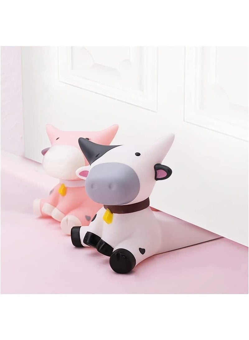 Cute Cow Door Stopper for Kids Room, Non-Slip Silicone Door Stop Wall Protector, Animal Shaped Reusable Door Holder for Home, Office, Bedroom, Bathroom, Carpet & Hard Floors, 6.2 x 4.2 inch - Image 4