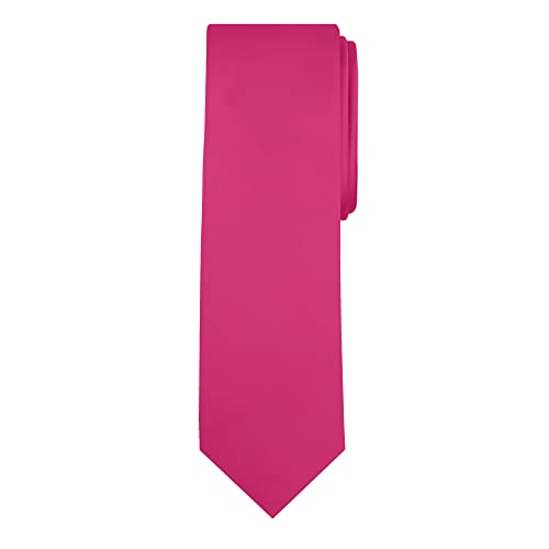 Jacob Alexander Solid Color Men's Regular Tie - Fuchsia Pink - Image 1