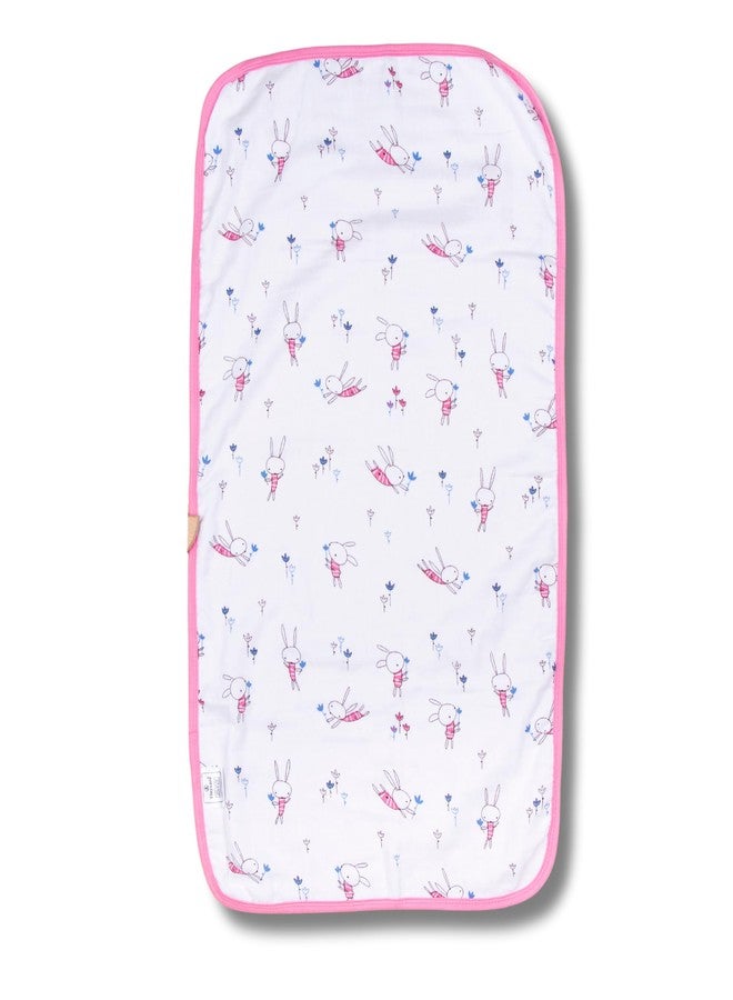 Tinycare Cotton Bath Towel for New Born Baby, Extra Soft Muslin Fabric Printed Towel for Kids/Toddler/Infants 33 x 19cm, Quick Absorbent, Reusable Bathing Towel (Pink- Pack of 1) 0-12 Months - Image 1