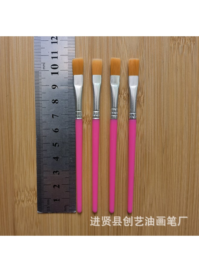 Chuangyi Acrylic Paint Pen Plastic Rod Digital Oil Painting Brush Flat Head Brush Gouline Brush Vinyl Doll Plaster Nylon Pen - Image 1
