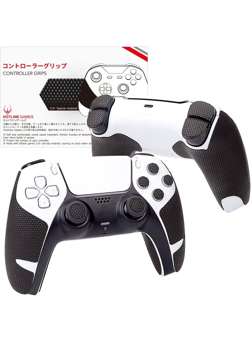HOTLINE GAMES Anti-Slip Grip Tape for PS5 DualSense Wireless Controller – Premium Sweat-Resistant Grip Skins for PlayStation 5 Controller (Black) - Image 4