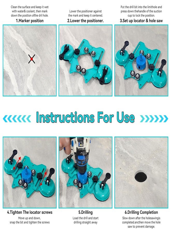 ZNXIMER Tile Hole Saw Kit, 18 Pcs Brazed Diamond Hole Saw Kit with Double Suction Cups Tile Hole Saw Guide for Ceramic, Glass, Porcelain Tiles, Marble, Granite and More Drilling - Image 4