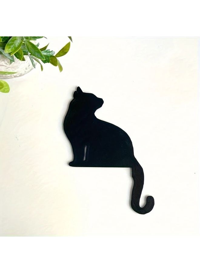 Spooky Halloween Cat Door Decoration Corner Feathere Free Party Accessory 1pc - Image 1