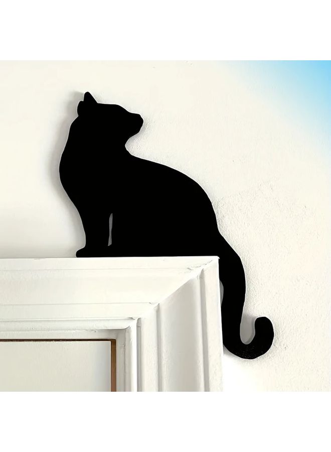 Spooky Halloween Cat Door Decoration Corner Feathere Free Party Accessory 1pc - Image 4