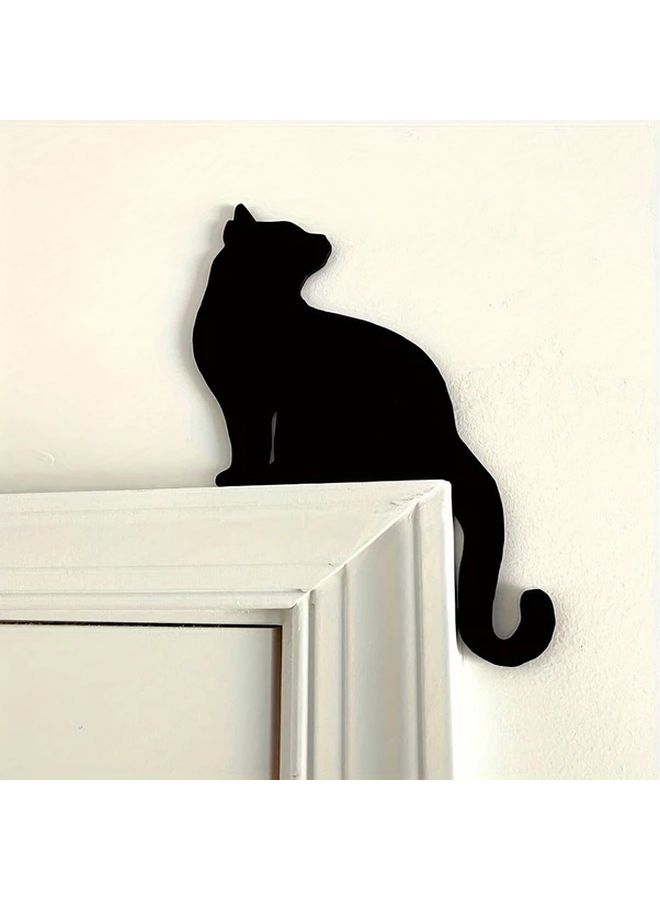 Spooky Halloween Cat Door Decoration Corner Feathere Free Party Accessory 1pc - Image 2