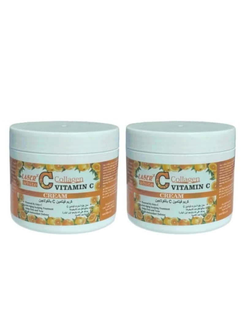 ليزر وايت عبوتان كريم فيتامين سي بالكولاجين للتفتيح ولمقاومة علامات التقدم في السن للوجه 113 جرام - Image 1