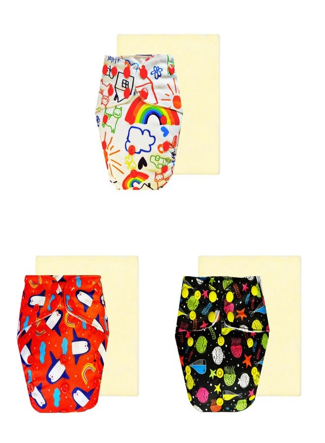 Dumbledo Elite Cloth Diaperwith Magical Soaker (Pack of 3) | Hypoallergenic | 6-Layer Absorbent Pad | Easy to Clean | Everyday Diapering Essential | 3 Months - 3 Years | Unisex Baby - Image 1