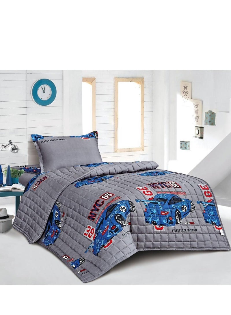 MingLi Comforter set with children's drawings, 3 pieces, compressed quilt, size 160*210 cm