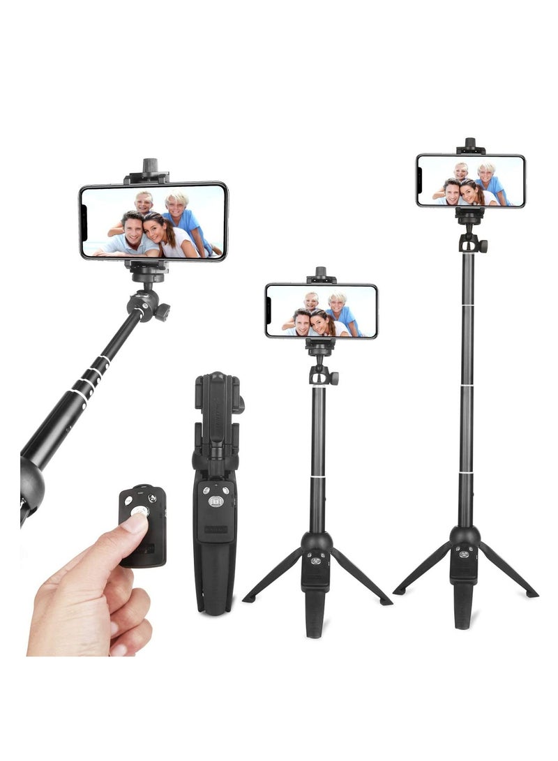 Selfie Stick Tripod,Extendable Portable Selfie Stick with Bluetooth Wireless Remote and Tripod Stand for iOS and Android(40inch) - Image 1