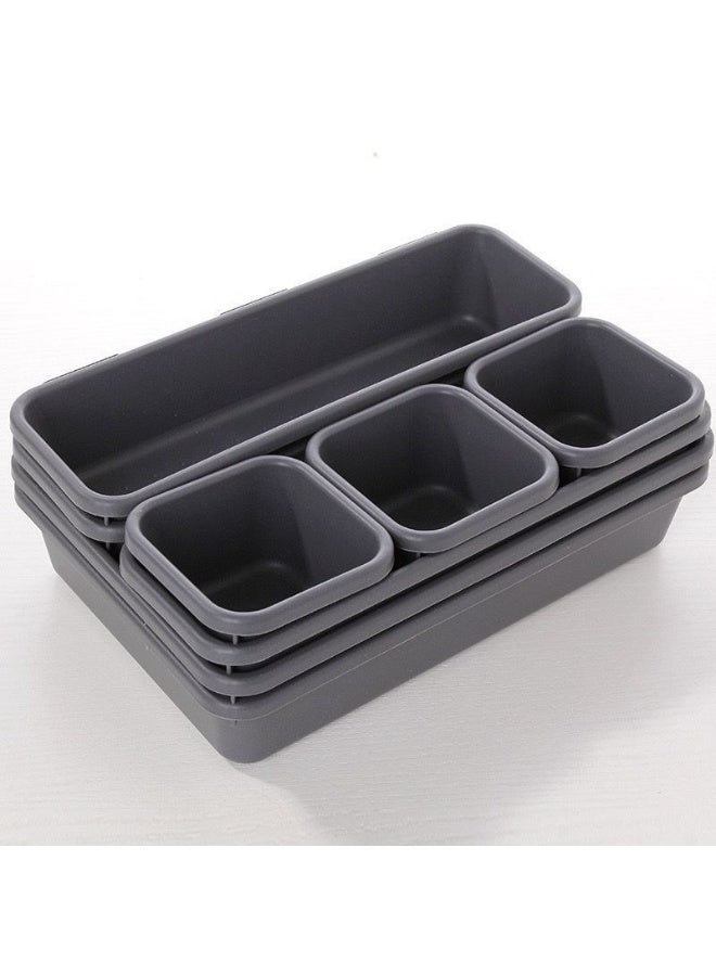 8-Piece Versatile Drawer Organizer Set with Multi-Size Trays, Transparent Storage Bins for Makeup, Office Supplies, and Kitchen - (B) - Image 5