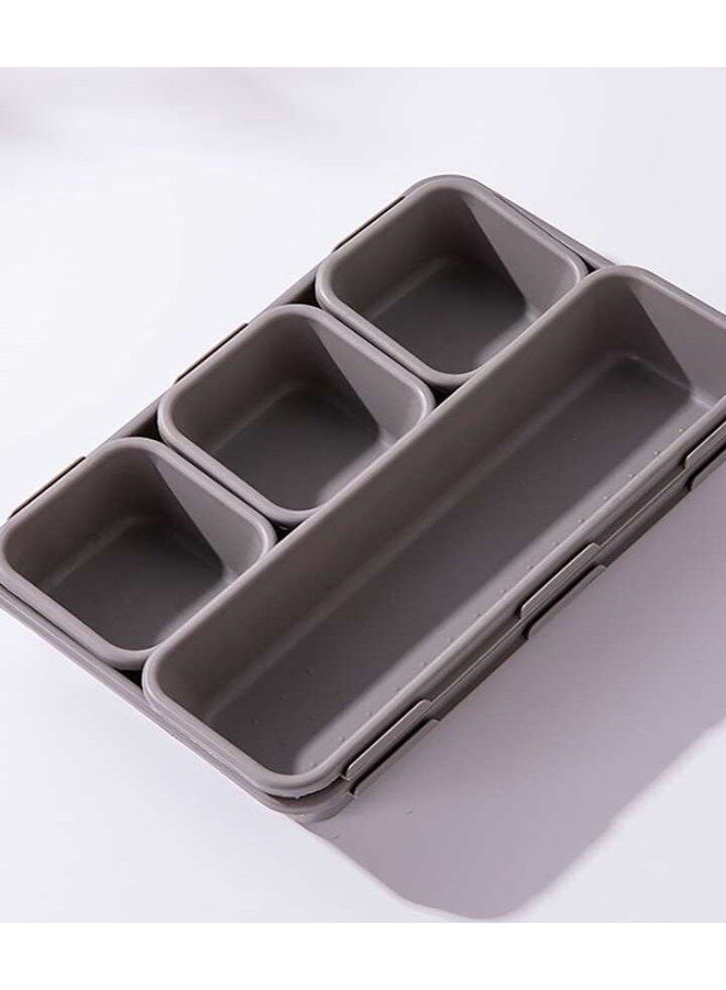 8-Piece Versatile Drawer Organizer Set with Multi-Size Trays, Transparent Storage Bins for Makeup, Office Supplies, and Kitchen - (B) - Image 4