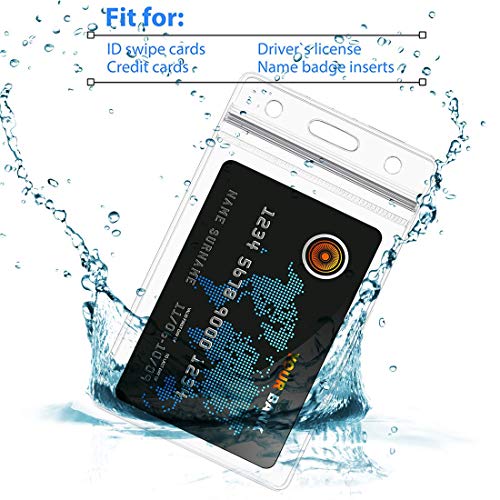 Bird Fiy Lanyards with Vertical Badge ID Card Holder,50 pcs Waterproof & Dustproof Badge Holders 50 pcs Lanyard Bulldog Clips for Men/Women Office ID Name Tags (Black) - Image 4
