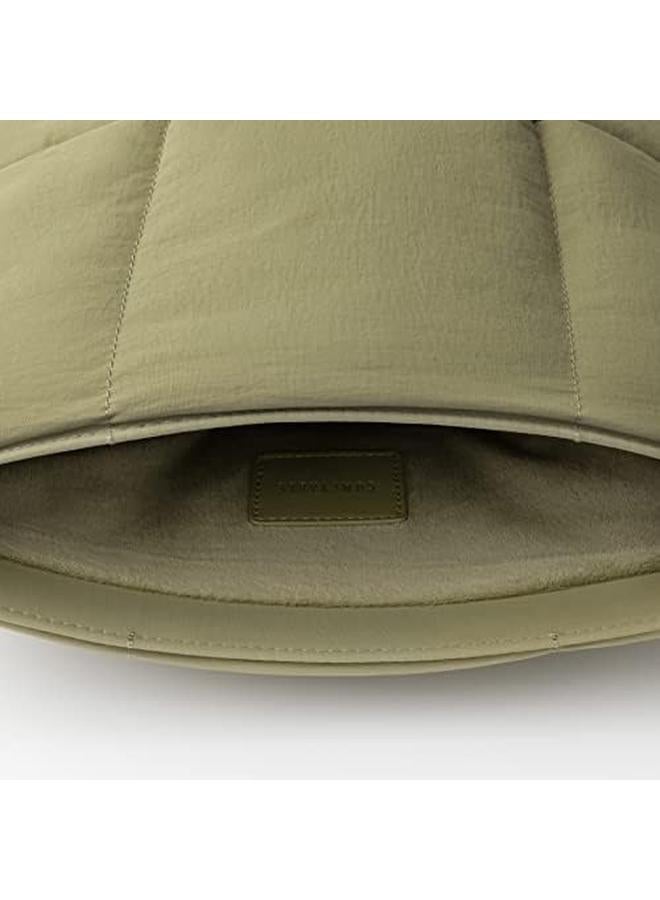 erorex Puffy Tablet Sleeve Bag For Ipad Pro 12.9 Inch Quilted Puffer Puff Tablet Carrying Case For Women Pillow Case Compatible For Ipad Pro M2 M1 2022 2018 With Magic Keyboard Olive Green - Image 5