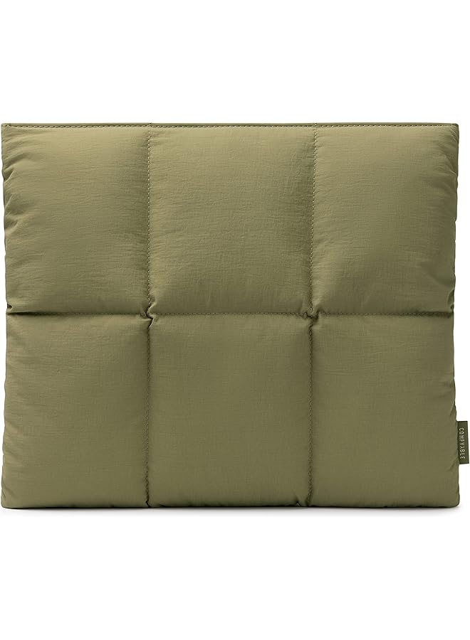 erorex Puffy Tablet Sleeve Bag For Ipad Pro 12.9 Inch Quilted Puffer Puff Tablet Carrying Case For Women Pillow Case Compatible For Ipad Pro M2 M1 2022 2018 With Magic Keyboard Olive Green - Image 1