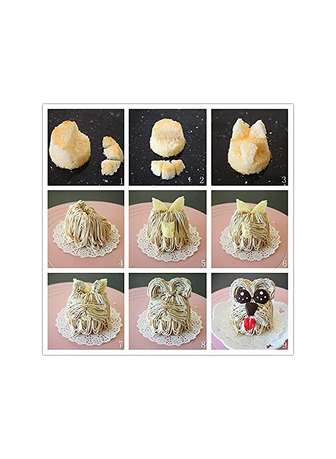 S-TOP 3 PCS Stainless Steel Grass Icing Nozzles Set, Mousse Cake Decorating Tips Pipe Nozzle DIY Baking Tool, Beginners Use for DIY Baking and Decoration Cupcakes, Biscuits (Silver) - Image 4