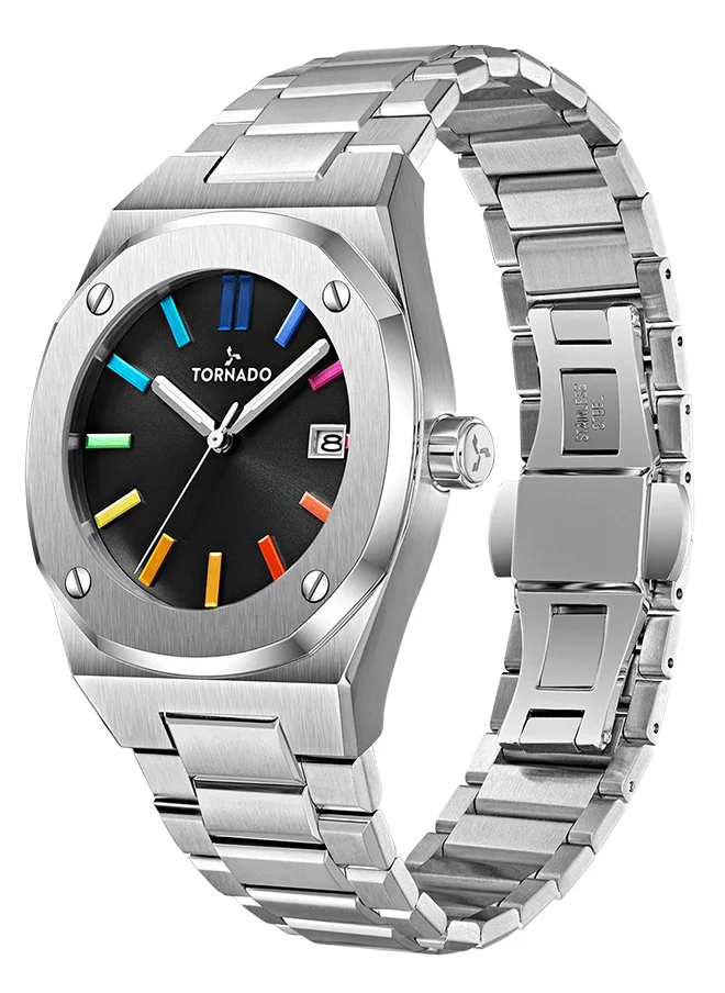 TORNADO Tornado AURORA TWILIGHT T23003-SBSB Men's Analog Display Watch & Steel Strap Silver