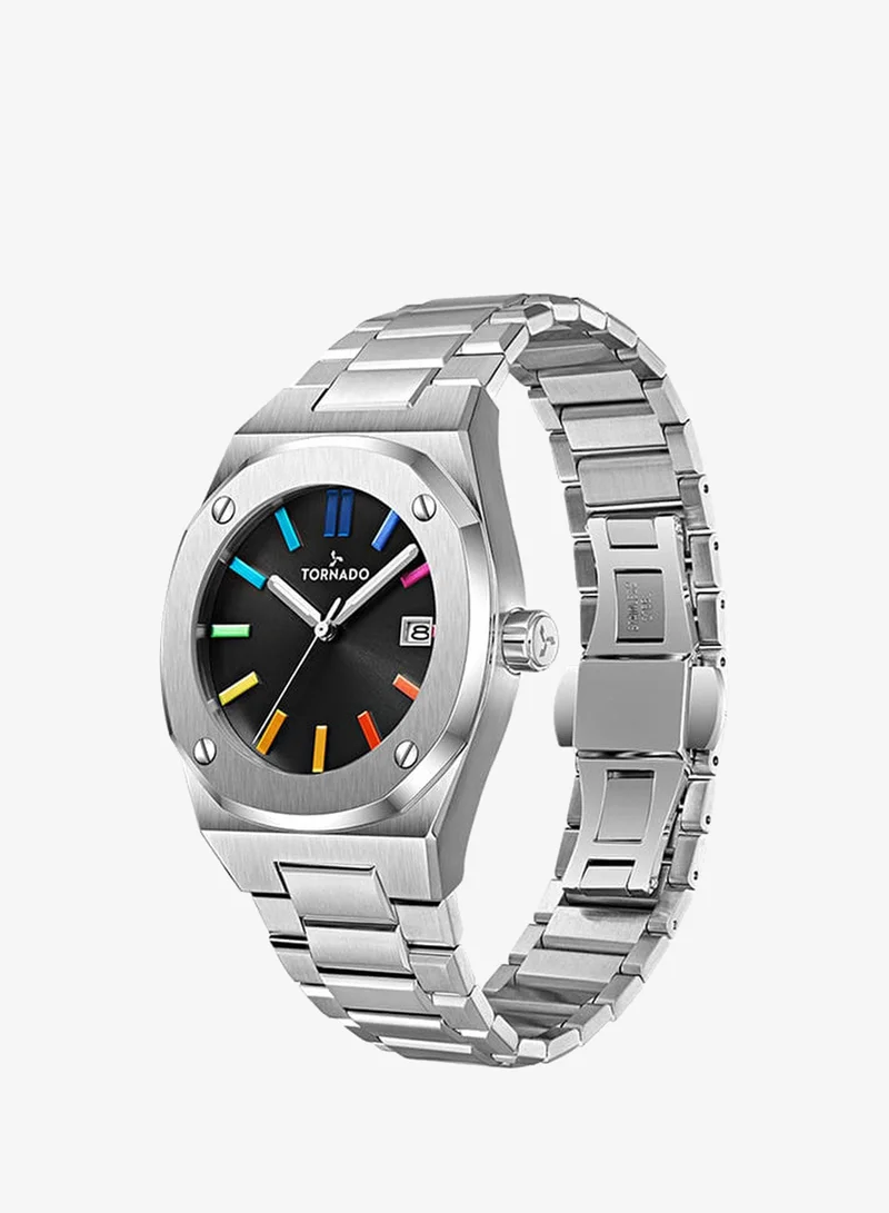 Tornado Black Men's Steel Analog Watch T23003-SBSB - 42x51.5  mm for Men | Best Price UAE