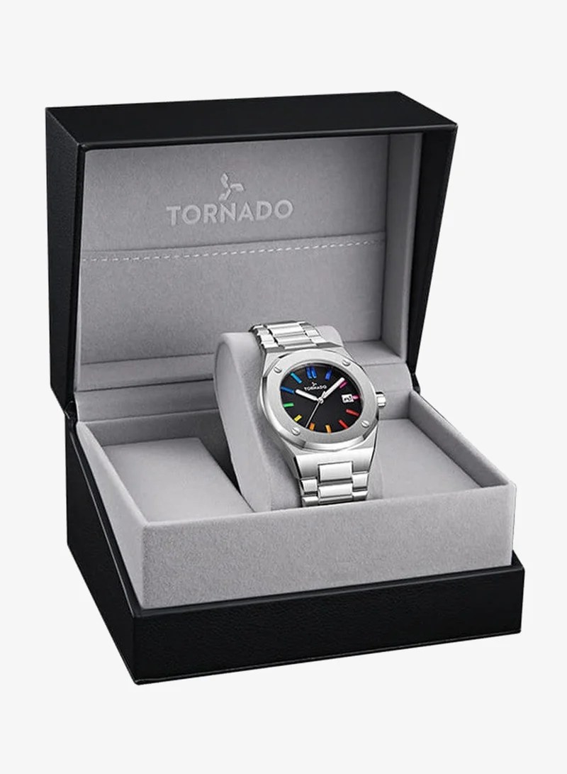 Tornado Black Men's Steel Analog Watch T23003-SBSB - 42x51.5  mm for Men | Best Price UAE