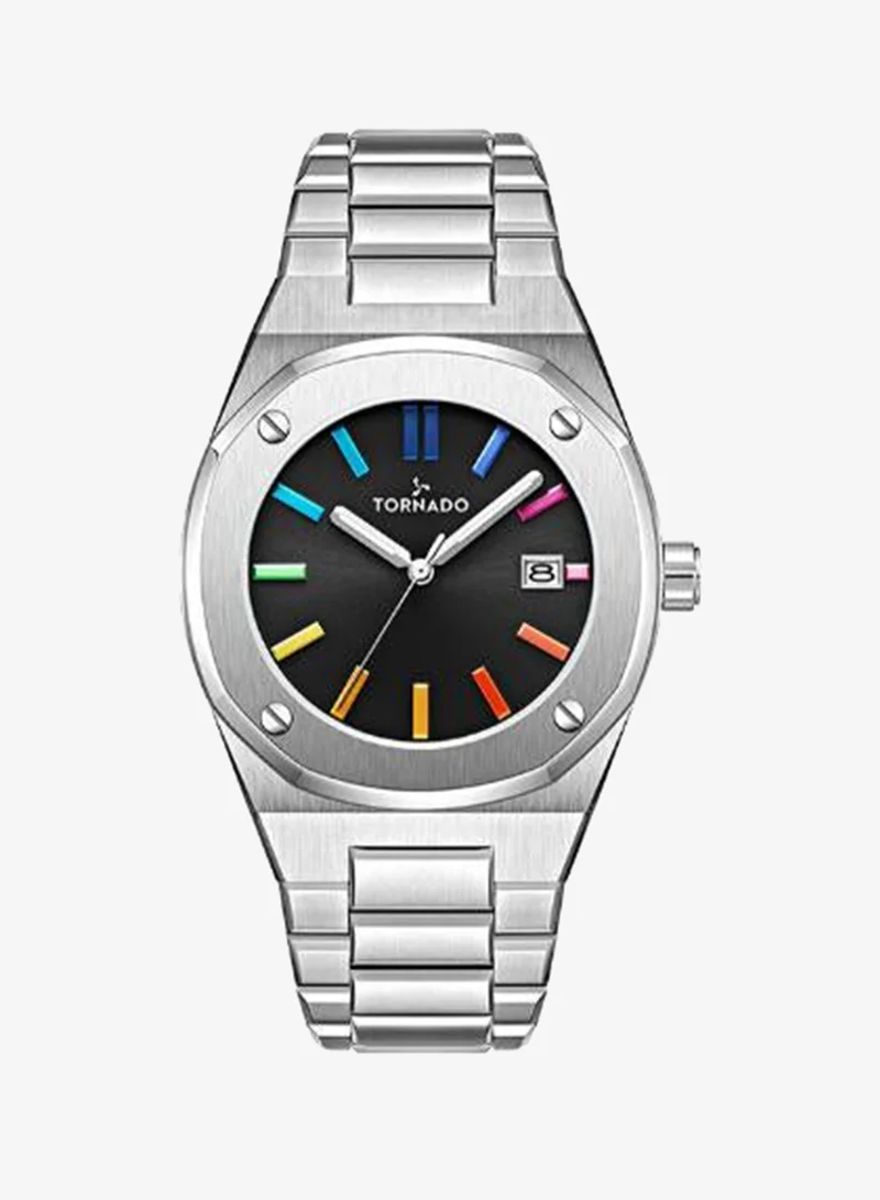 Tornado Black Men's Steel Analog Watch T23003-SBSB - 42x51.5  mm for Men | Best Price UAE