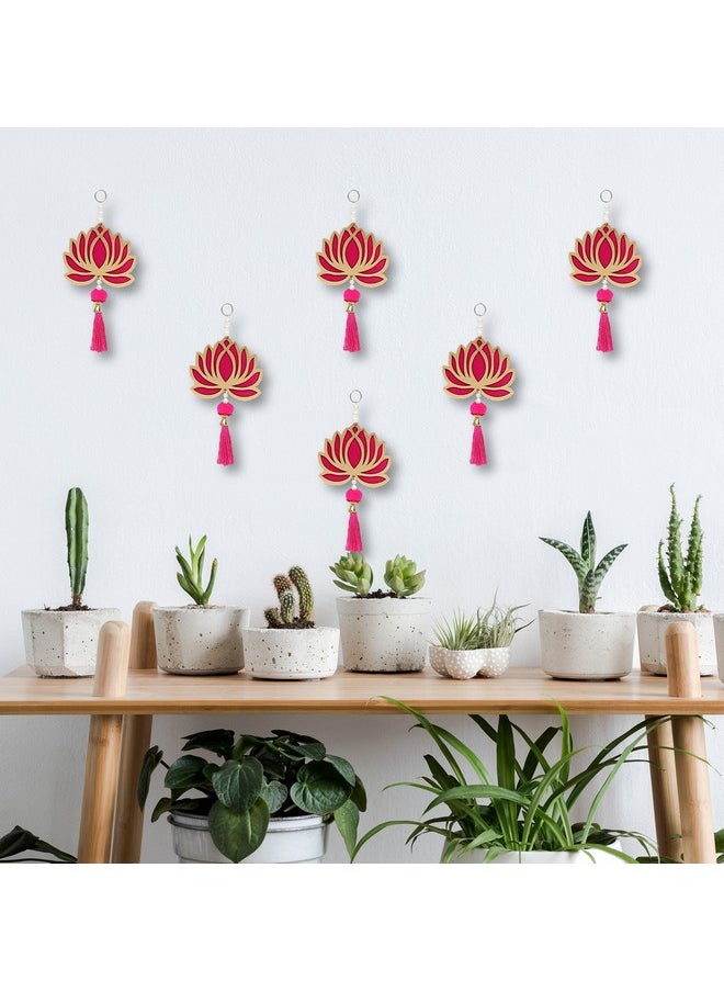 True Decor - Lotus Decor Puja Decoration Items For Home Wall Hanging For Diwali Mandir Decor Pack Of 12 - Image 1