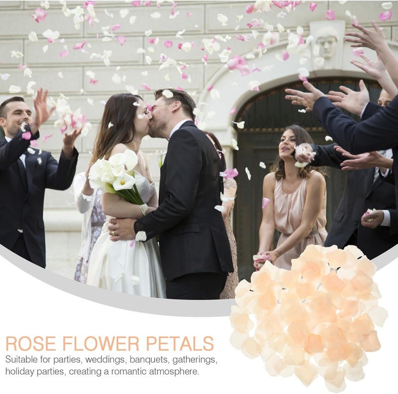 Yardwe Artificial Rose Petals Silk Cloth Simulation 1200pcs 12 Bags Light Gold Color Wedding Table Scatter Party Decoration - Image 3