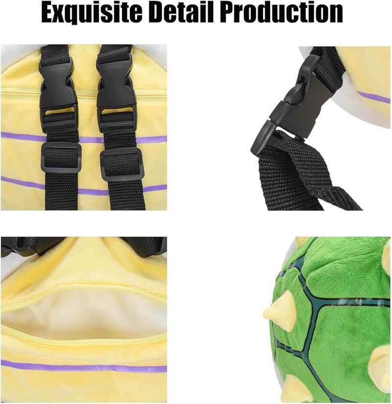 كلاراكو حقيبة ظهر كلاركو بتصميم صدفة السلحفاة الخضراء - حقيبة وجبات خفيفة محشوة بالحلوى، لعبة تنكرية كرتونية، هدية زخرفية للأطفال في الهالوين - Image 2