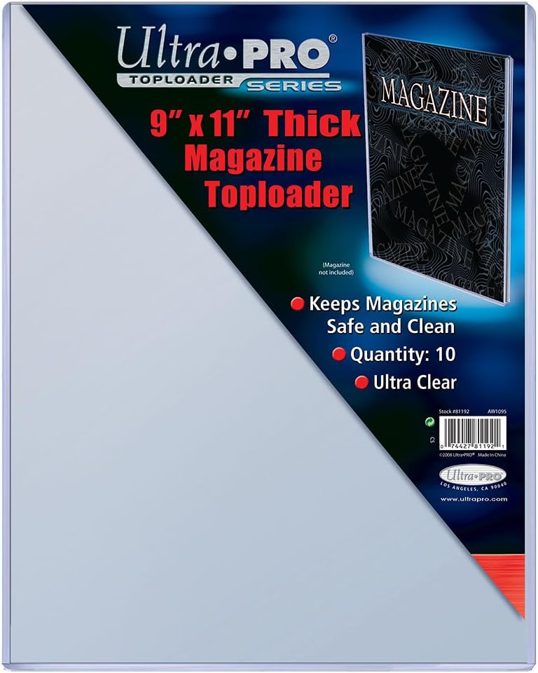 Ultra Pro 9" x 11-1/4" Thick Magazine Toploader - Pack of 10