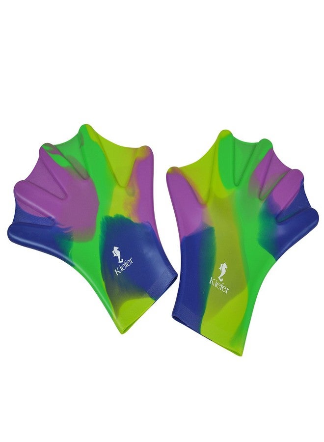 Kiefer Silicone Webbed Swim Gloves, Multicolored, Small (660100-S)