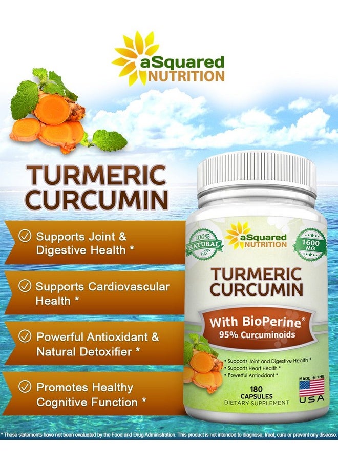 Turmeric Curcumin 1600Mg With Bioperine Black Pepper Extract 180 Capsules With 95% Curcuminoids 100% Natural Tumeric Root Powder Supplements Natural Joint Stiffness Relief Pills - pzsku/ZD4A10E635243DE13D644Z/45/_/1695145381/9685d3aa-3f89-4b64-8028-ce32ded965bd