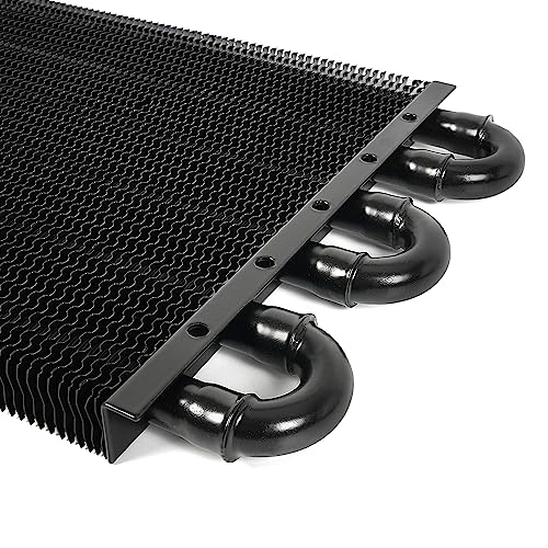 WOOTON 6 Row Transmission Oil Cooler,Universal 6 Pass Aluminum Remote 5/16" Engine Oil Cooler Kit Radiator with Hose Mounting Kit - Image 2