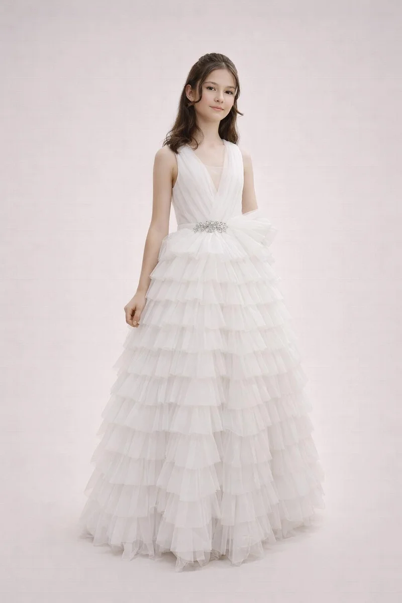 Via Bambino Elegant White Dress OZL 23026