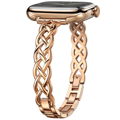 Tlselt Silm Bracelet Compatible with Apple Watch Bands 38/40/41/42/44/45/46/49mm for Women, Celtic Thin Dressy Stainless Steel Metal Designer Fancy Strap for iWatch Series 11 10 9 8 7 6 5 4 3 SE Ultra - Image 1