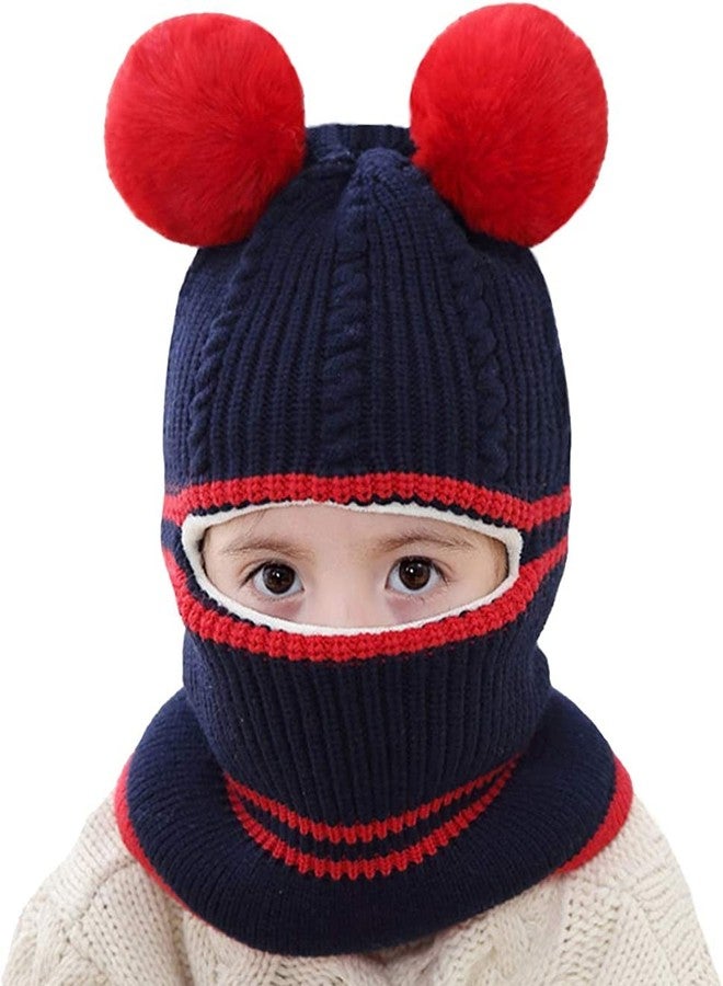 Zeki Kids Winter Hat,Baby Boy Woolen Cap,Baby Girls Winter Hat, Thick Scarf Earflap Hood Scarves Skull Caps, 1-4 Years (Black) - Image 3