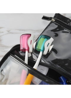 Linkidea Linkidea Travel Toothbrush Head Covers with Suction Cup, Portable Wall Mount Toothbrush Holder, Toothbrush Cap Case Box Convenient for Travel, Outdoor (12 Pcs)  - Image 5