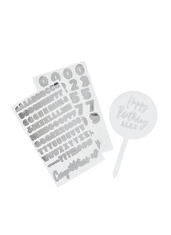 Hootyballoo Acrylic Cake Topper & x2 Silver Sticker Sheets 