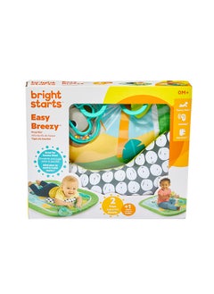 Bright Starts بساط أنشطة وقت الاستلقاء على البطن من إيزي بريزي مع لعبتين  - Image 1