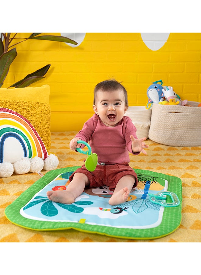 Bright Starts Easy Breezy Baby Tummy Time Activity Mat With 2 Toys  - Image 5