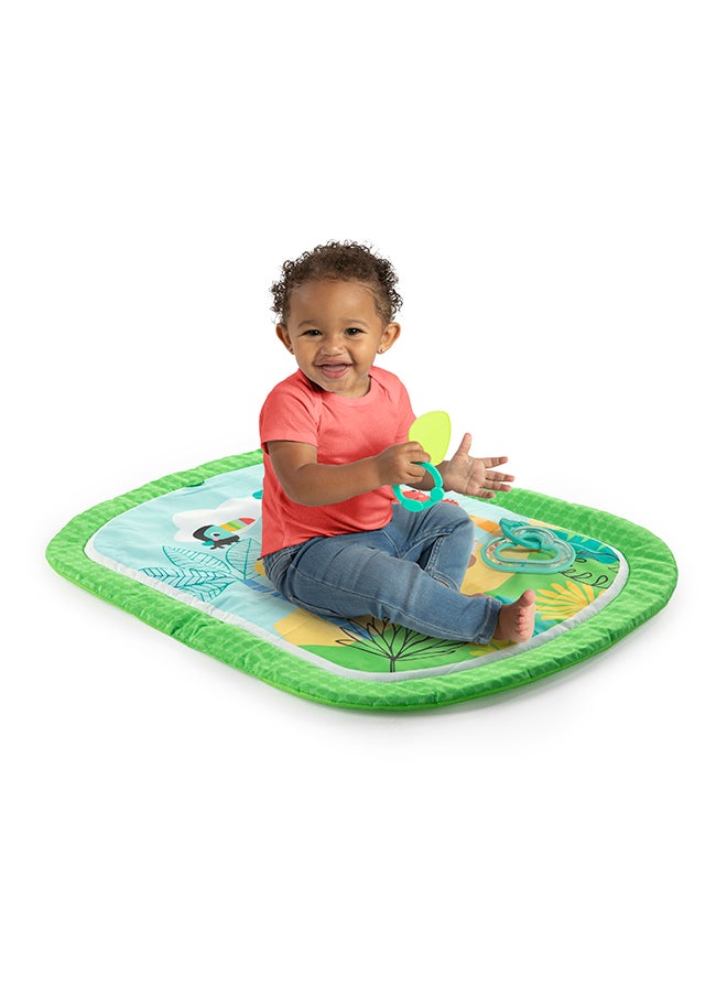 Bright Starts Easy Breezy Baby Tummy Time Activity Mat With 2 Toys  - Image 4