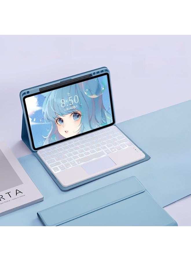 عام غطاء بلوحة مفاتيح مضاءة متوافق مع إنفينيكس إكس باد 20 11 بوصة 2025، مع لوحة مفاتيح لاسلكية قابلة للإزالة وغطاء واقي.