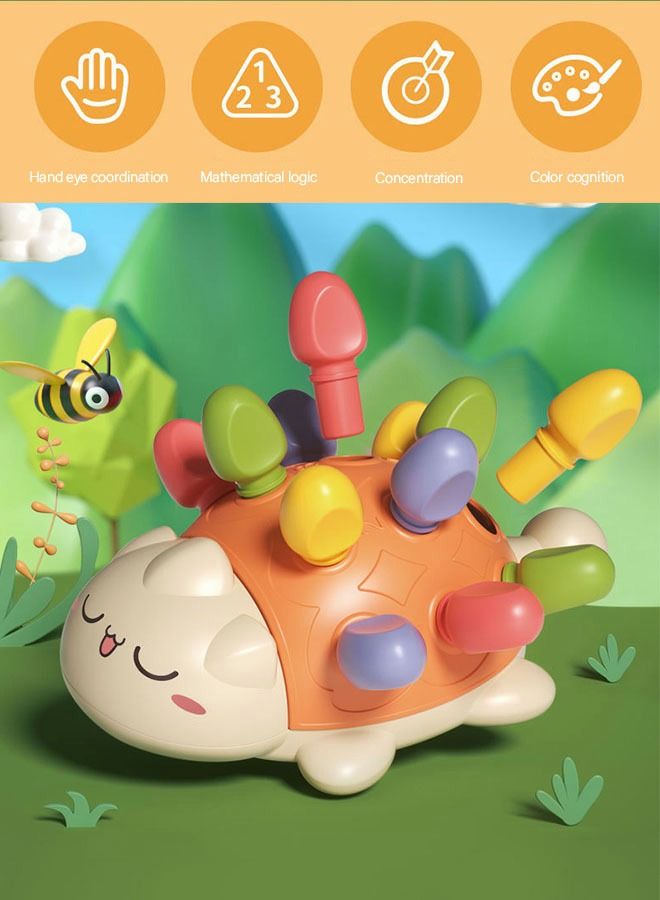 GROIC New Spike The Fine Motor Hedgehog - 14 Pieces, Toddler Learning Toys, Color and Mathematical Cognition Educational Toys for Toddlers, Montessori - Image 2
