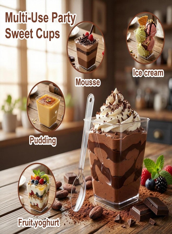 WELLIFE 380 Pack Disposable Dessert Cups with Lids and Spoons 5 oz Mini Plastic Parfait Cups Assortment for DIY Mousse, Pudding, Tiramisu, Home Baking, Birthday Parties & Baby Showers - Image 3