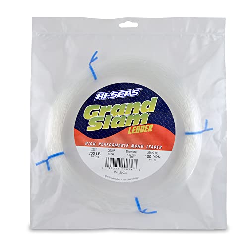 Hi-Seas Grand Slam Monofilament Leader, 200 Pound Test, Clear, 100-Yard Coil (C-1-200CL) - Image 1