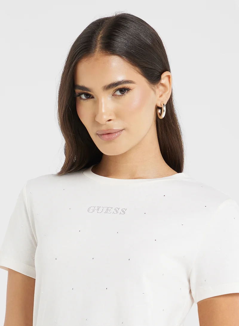GUESS Logo Crew Neck T-Shirt