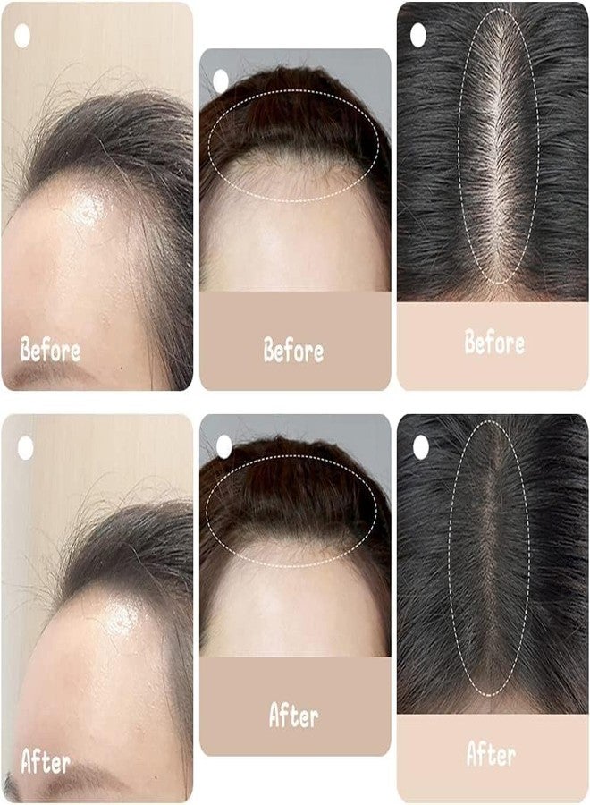 Luxafare Hair Shadow Powder Hairline Powder Stick Thinning Hair, Root Touch-Up Powder Quickly Cover Hair Fall Hair Root Concealer for Hair Loss With 3 Pairs Of Eyebrow Stamp (Black) - Image 4